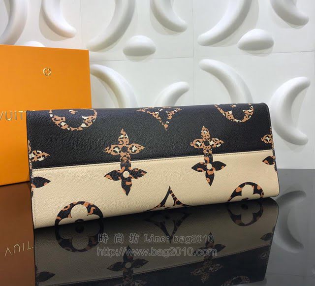 LV女包 M44576豹紋 2019新款 路易威登Onthego手袋 LV女手提包 LV女手腕包  ydh2997